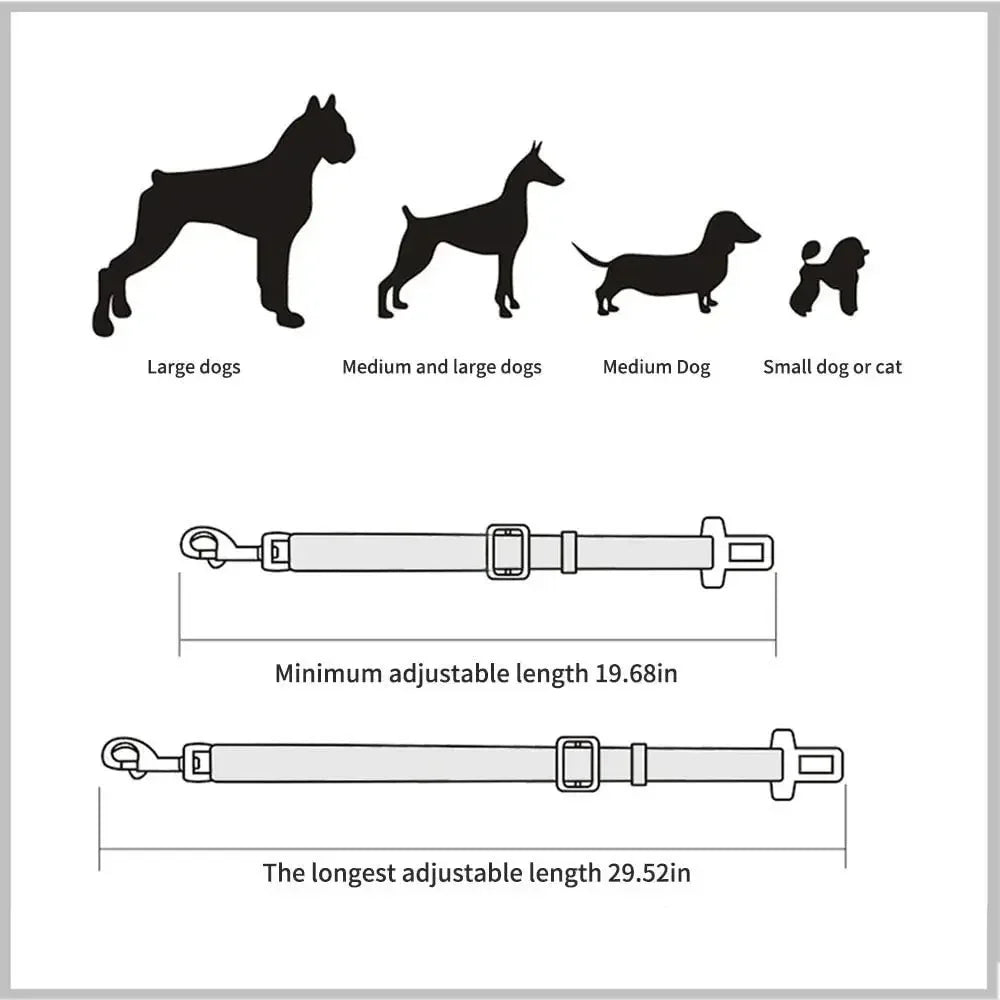 Adjustable Pet Seat Belt In Car